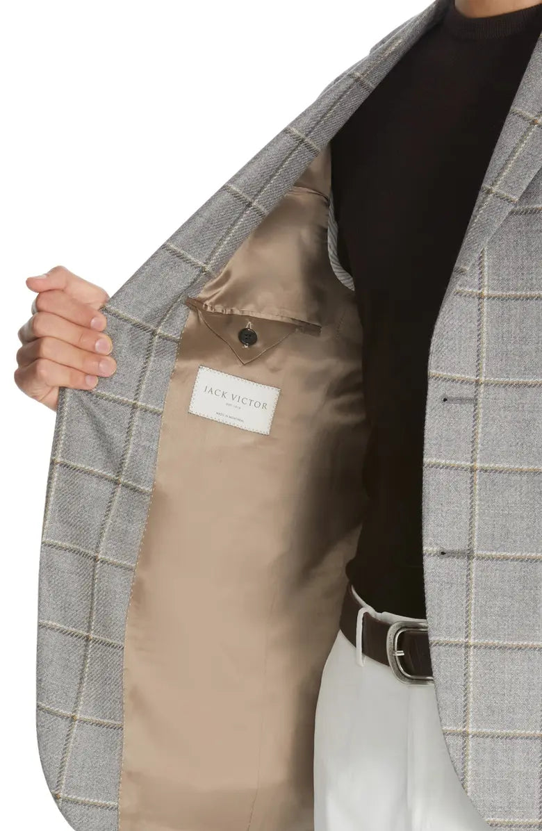 Gray Check Unconstructed Midland Contemporary Fit Sport Jacket - Jack Victor - Boutique Jacques International