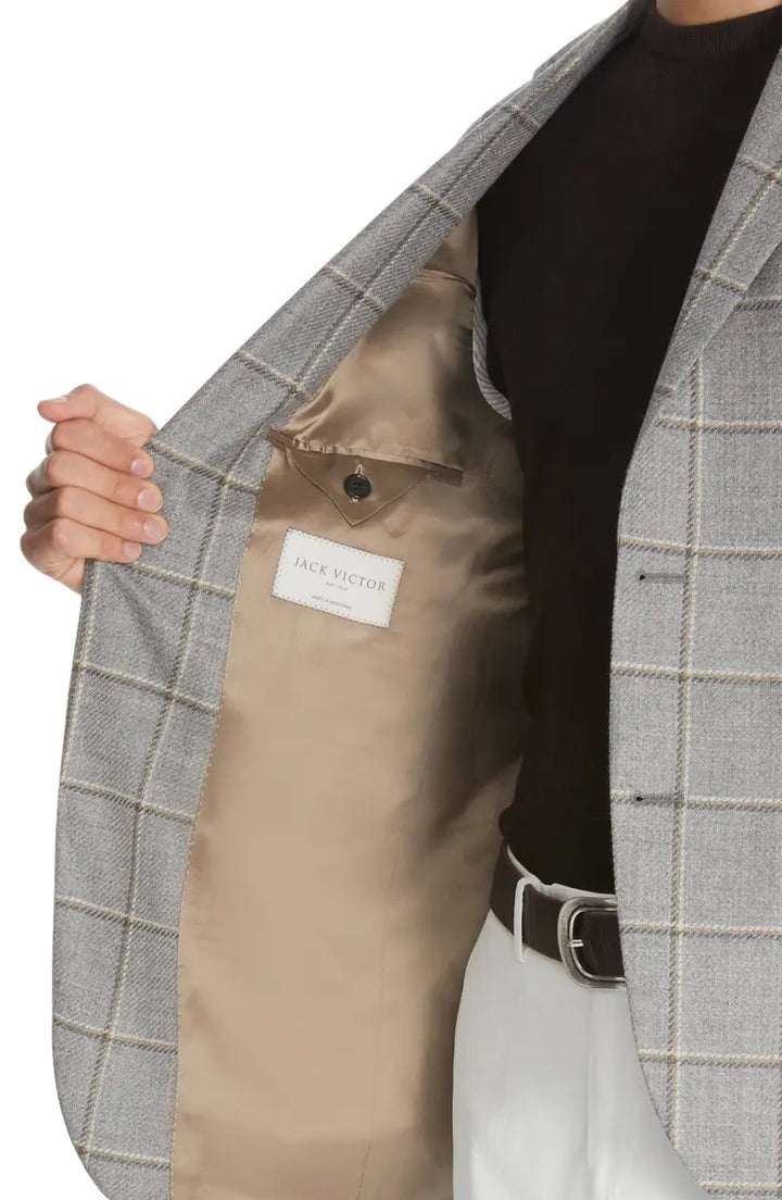 Gray Check Unconstructed Midland Contemporary Fit Sport Jacket - Jack Victor - Boutique Jacques International