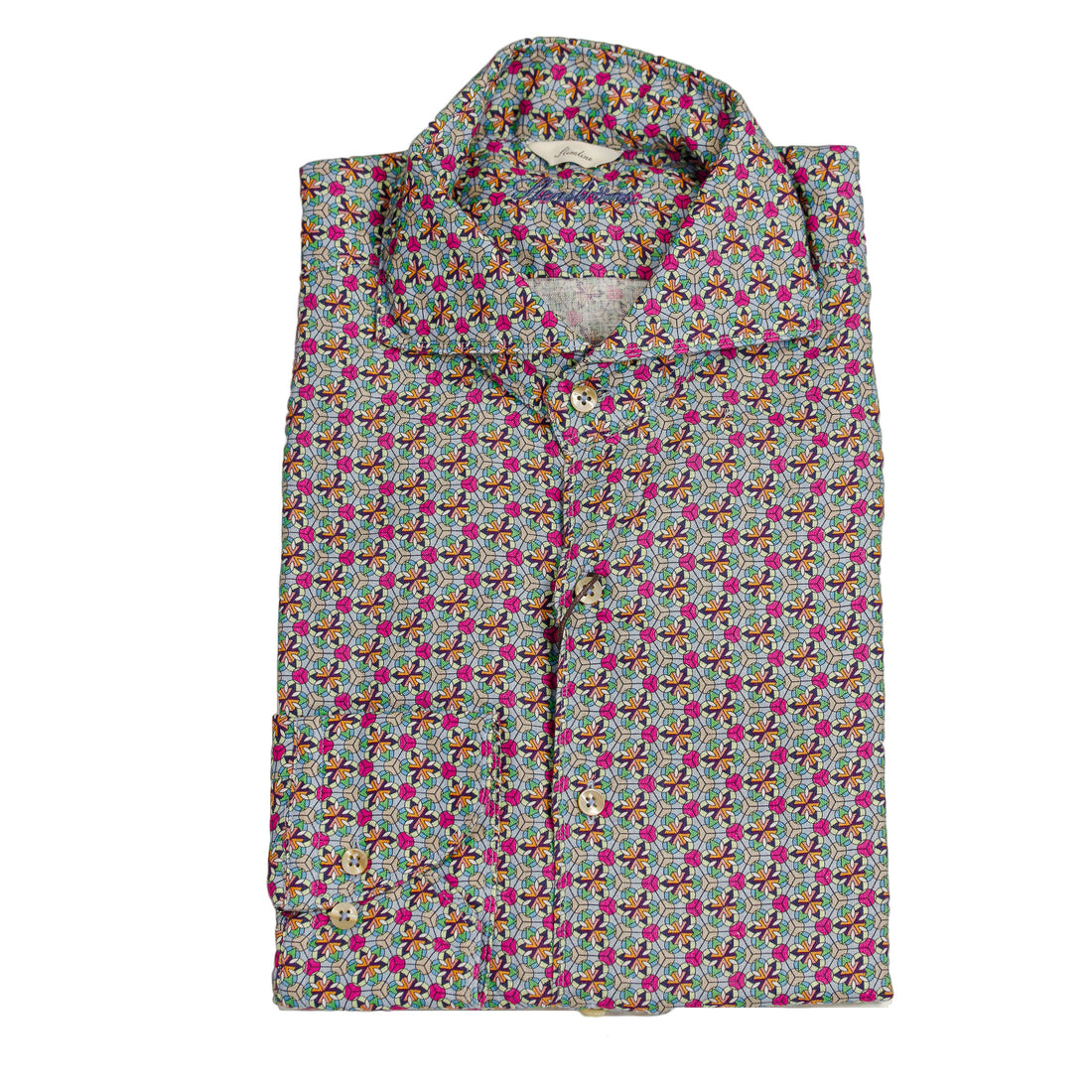 Green Medallion Slimline Linen Shirt - Stenströms - Boutique Jacques International