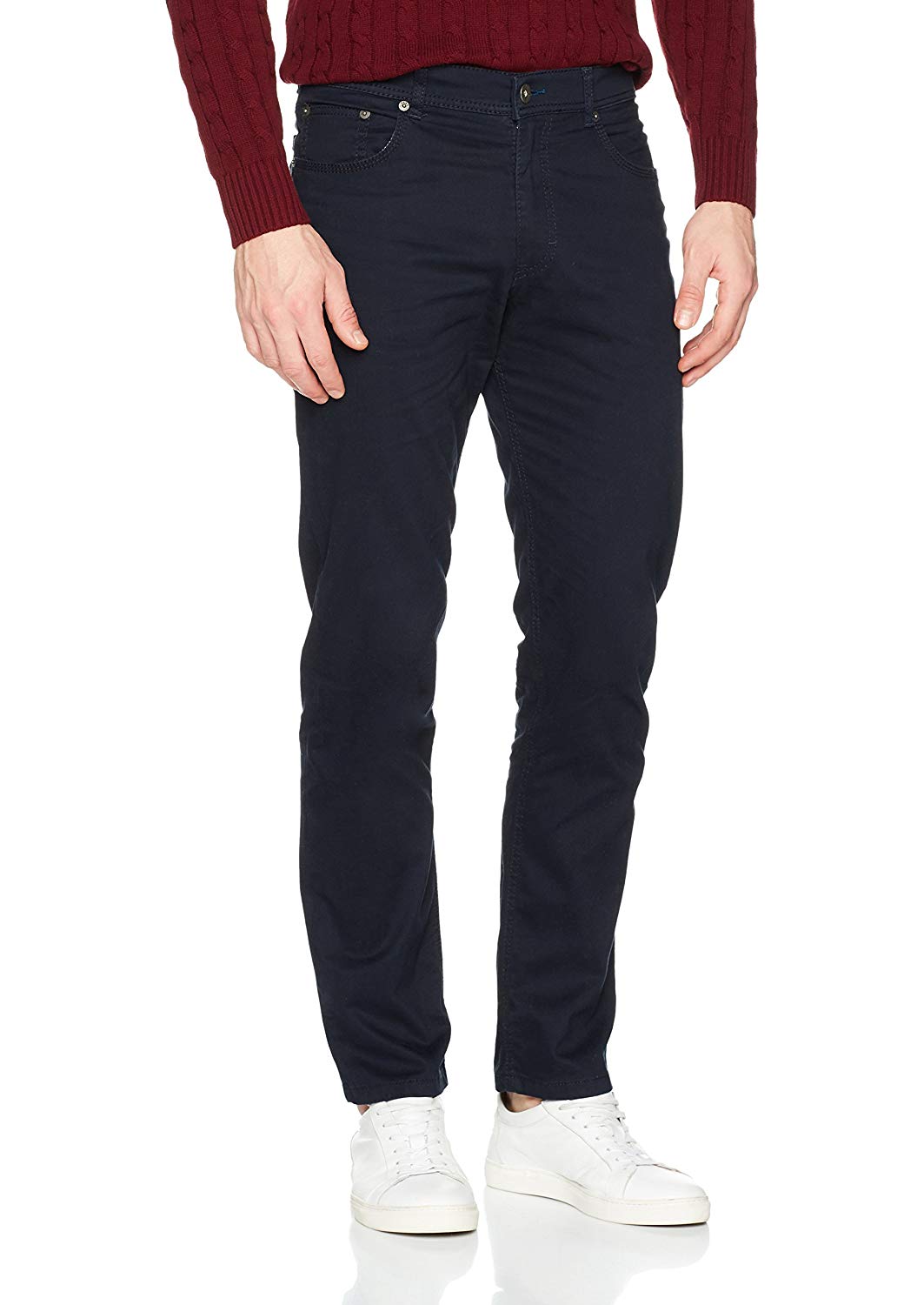 Blue stretch-cotton five-pocket casual trousers by Brax, regular fit