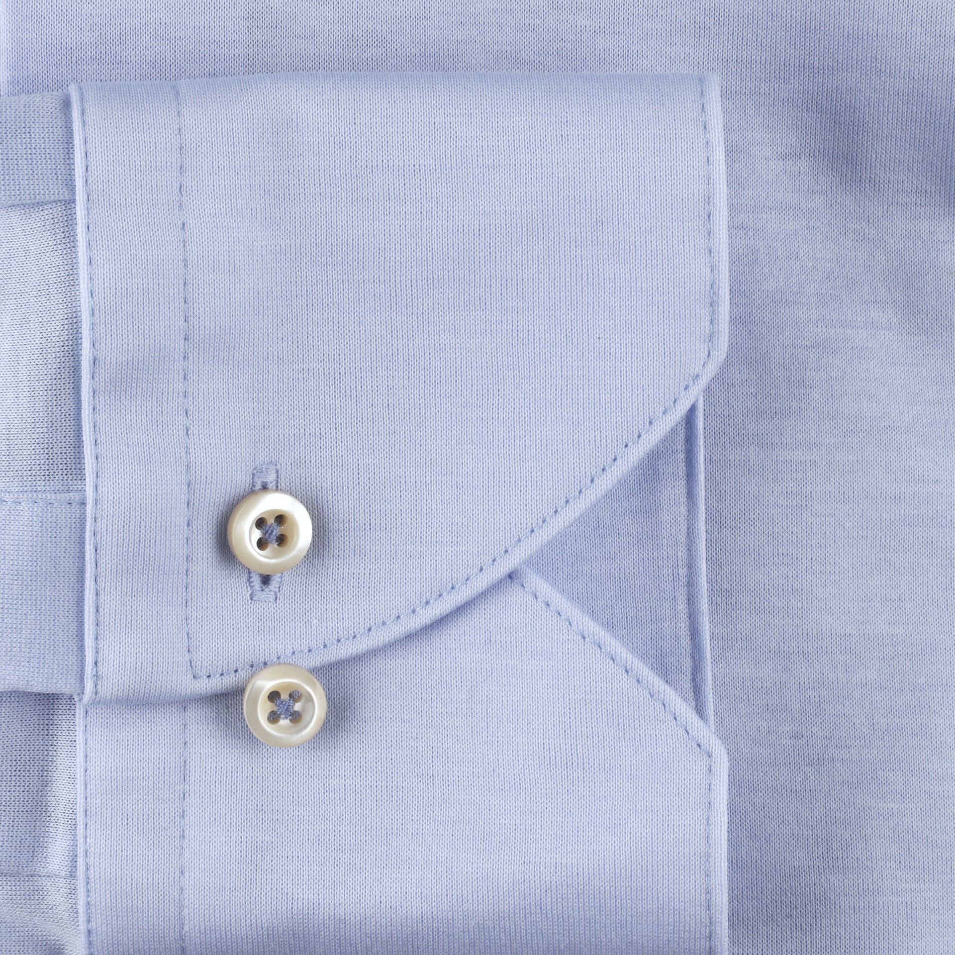 Casual Light Blue Cotton Jersey Stretch Shirt - Stenströms - Boutique Jacques International