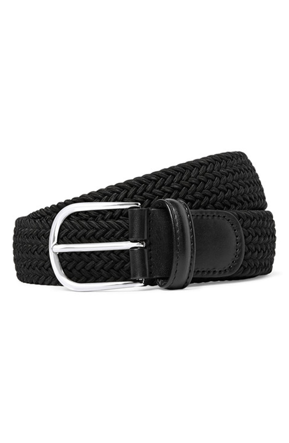 Black Solid Woven Elastic Belt - Anderson's - Boutique Jacques International