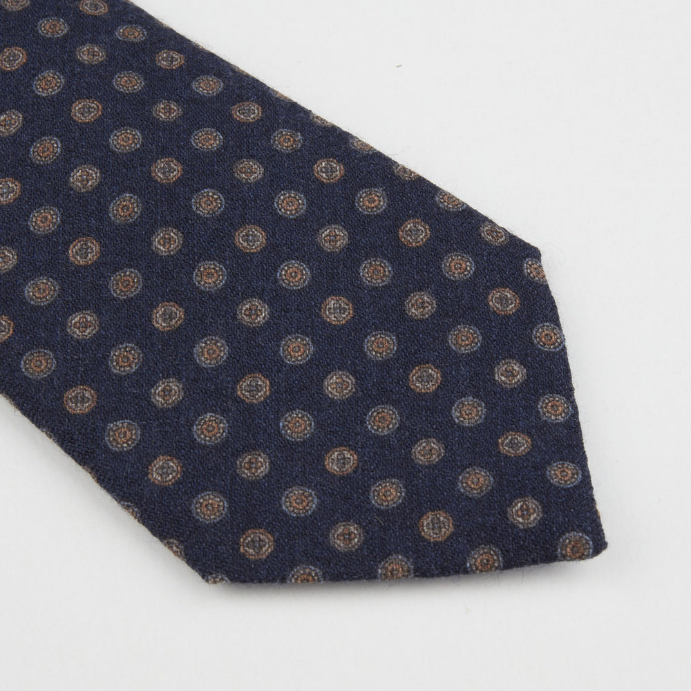 Navy Patterned Wool Tie - Stenströms - Boutique Jacques International