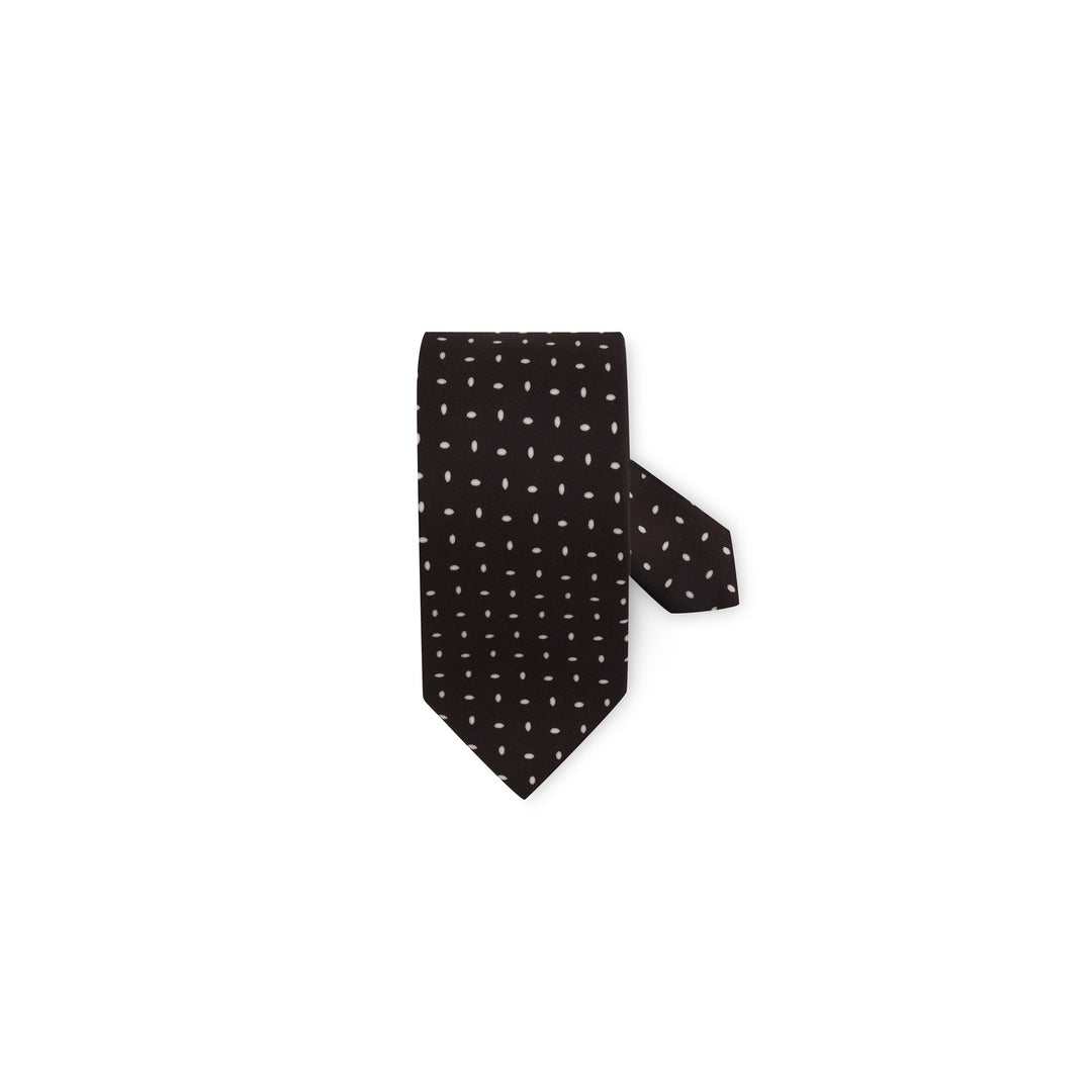 Brown Dotted Silk Tie - Stenströms - Boutique Jacques International
