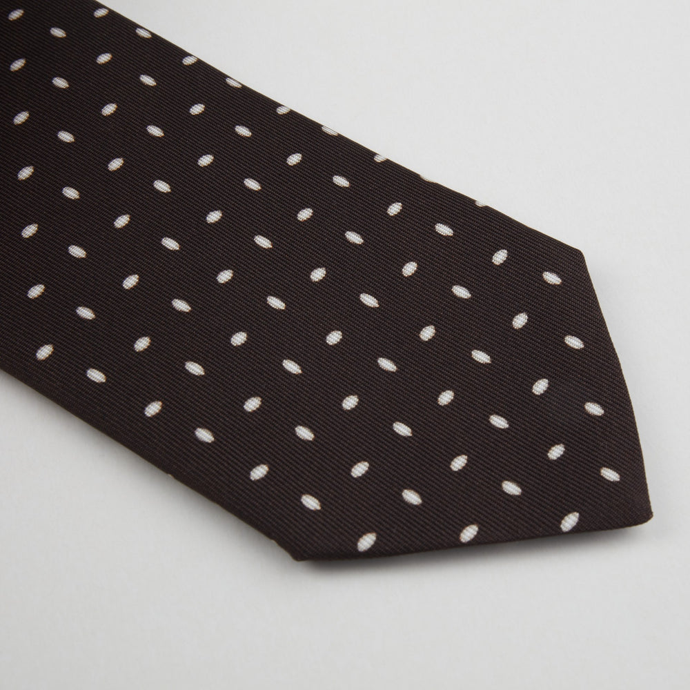 Brown Dotted Silk Tie - Stenströms - Boutique Jacques International
