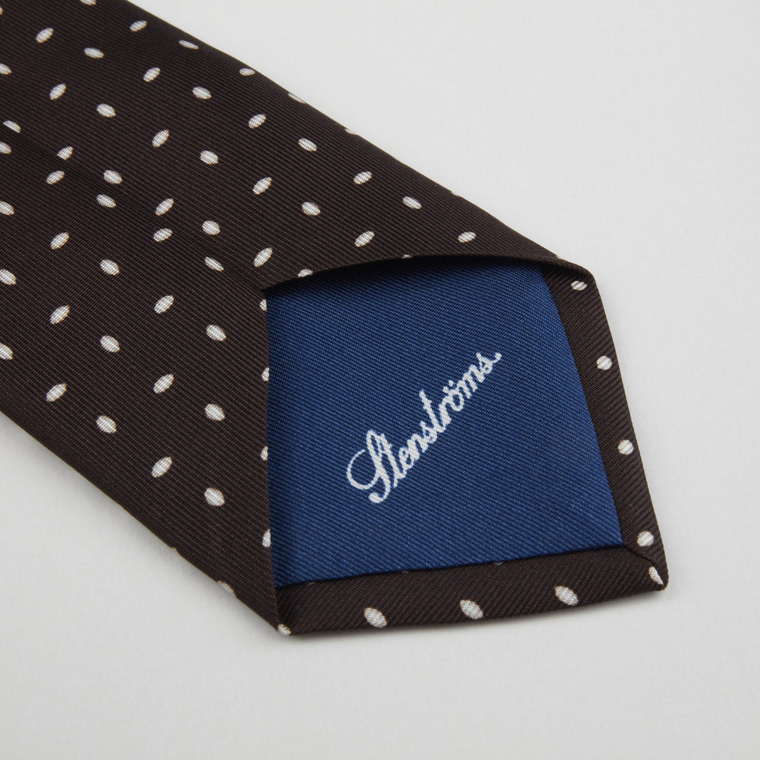 Brown Dotted Silk Tie - Stenströms - Boutique Jacques International