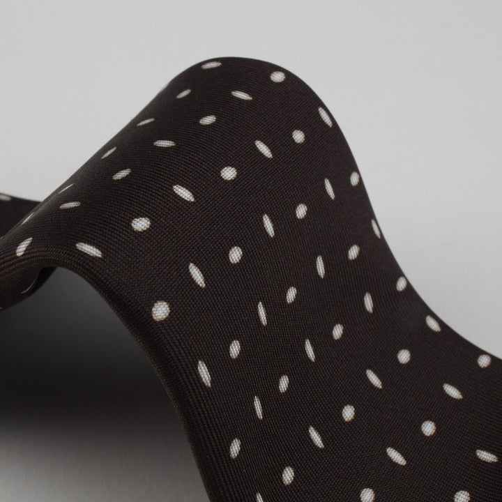 Brown Dotted Silk Tie - Stenströms - Boutique Jacques International