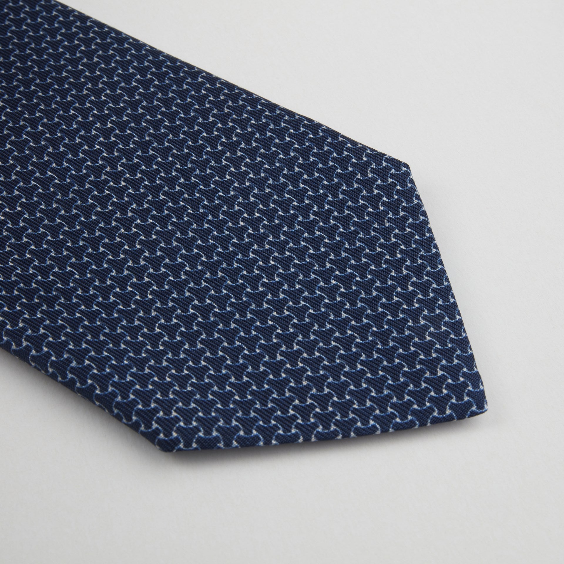 Blue Patterned Silk Tie - Stenströms - Boutique Jacques International