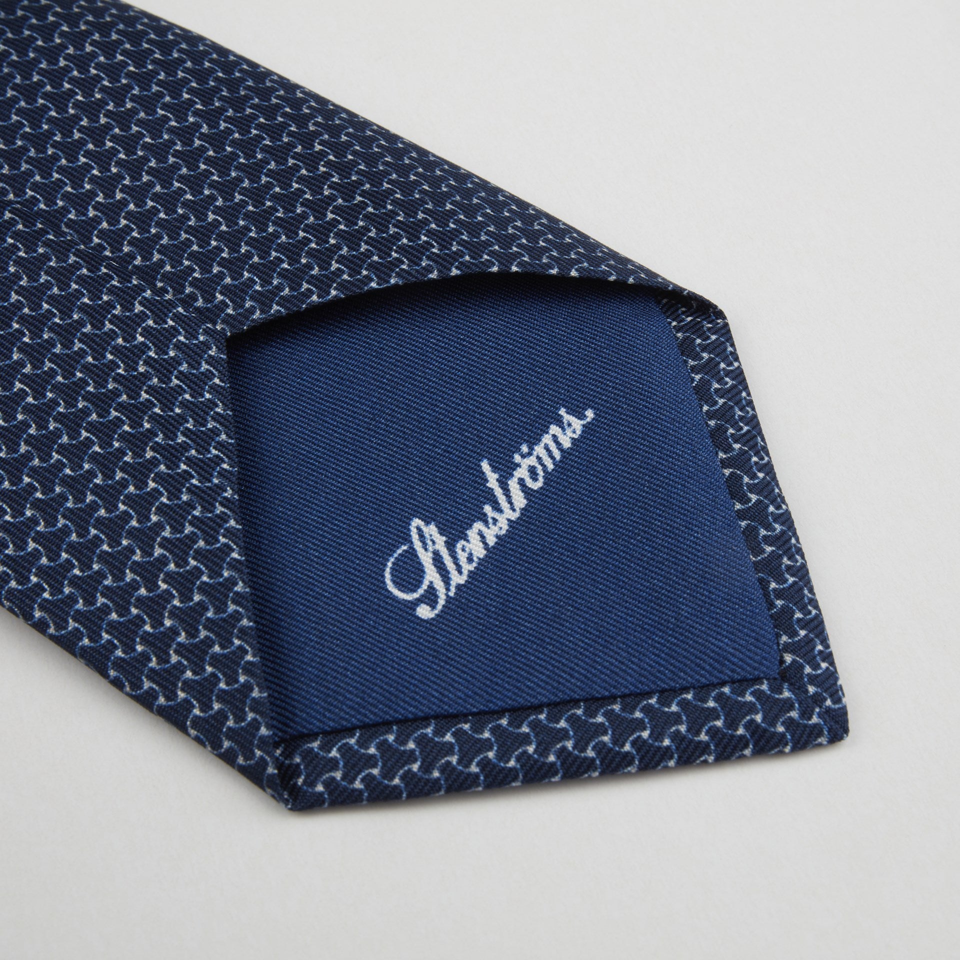 Blue Patterned Silk Tie - Stenströms - Boutique Jacques International