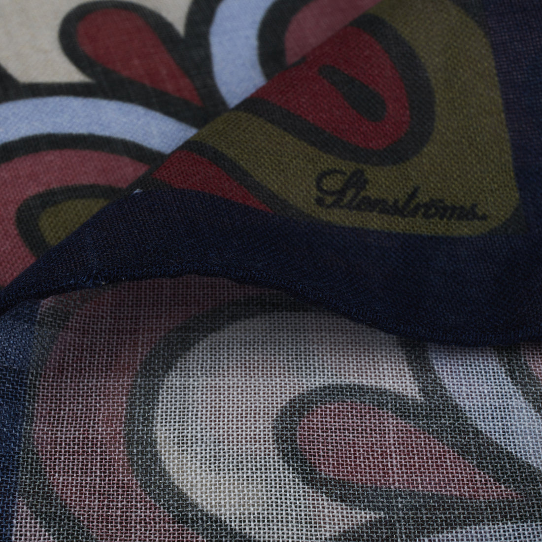 Flower Patterned Wool Silk Hankie - Stenströms - Boutique Jacques International