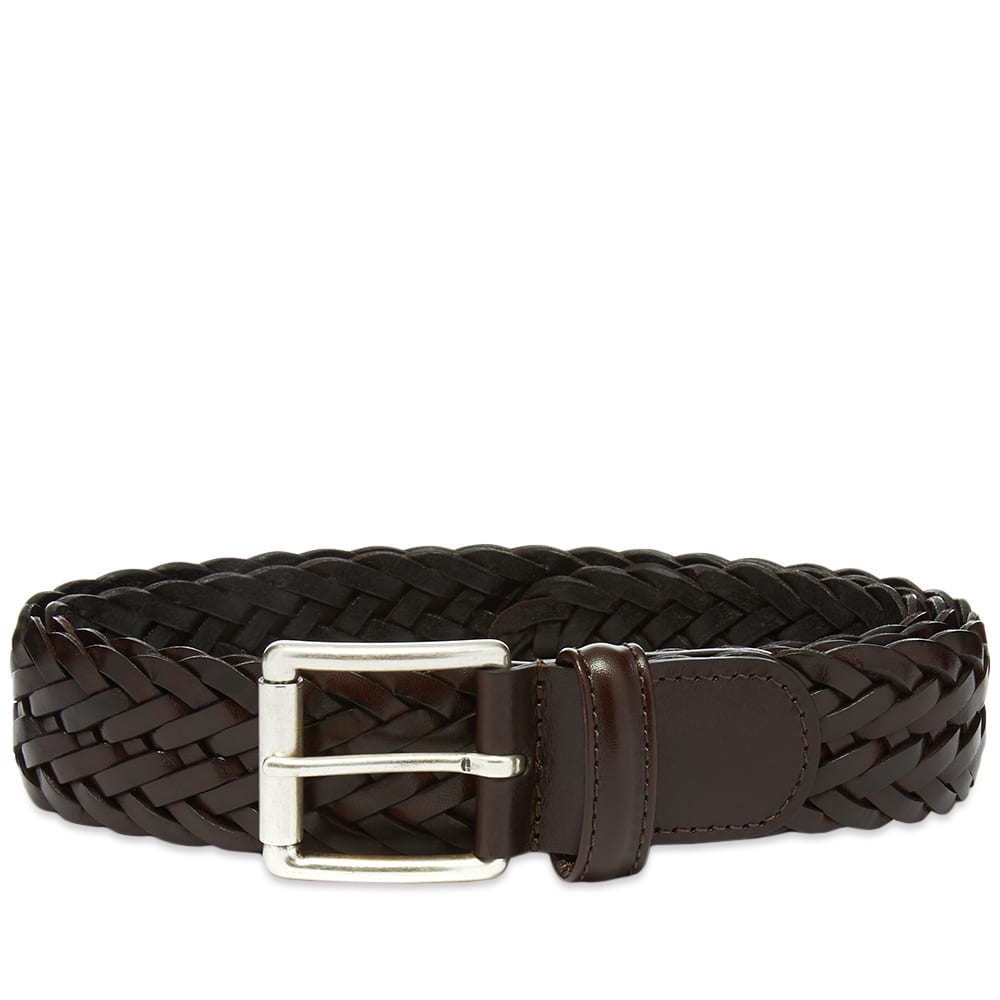Brown Woven Leather Belt - Anderson's - Boutique Jacques International
