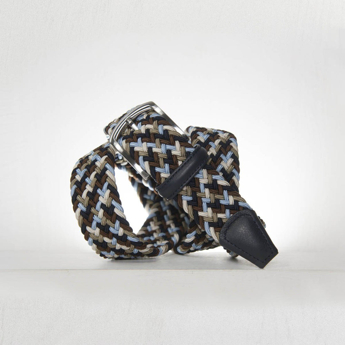 Brown & Blue Woven Stretch Belt - Anderson's