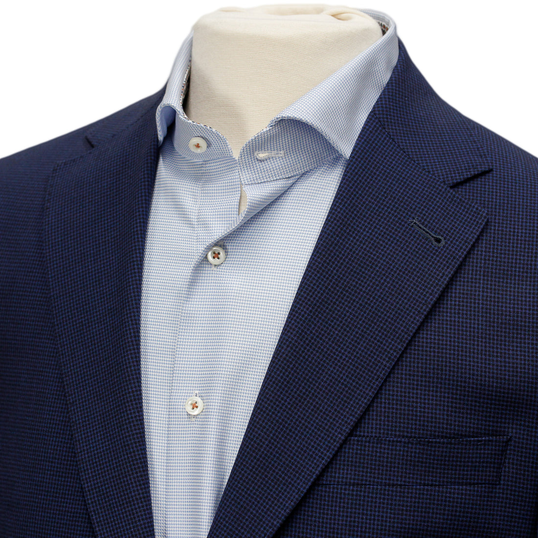 Blue Micro Check Regular Fit Wool Suit - Jack Victor - Boutique Jacques International