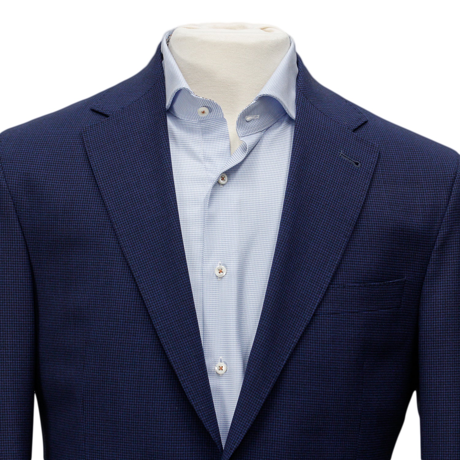 Blue Micro Check Regular Fit Wool Suit - Jack Victor - Boutique Jacques International
