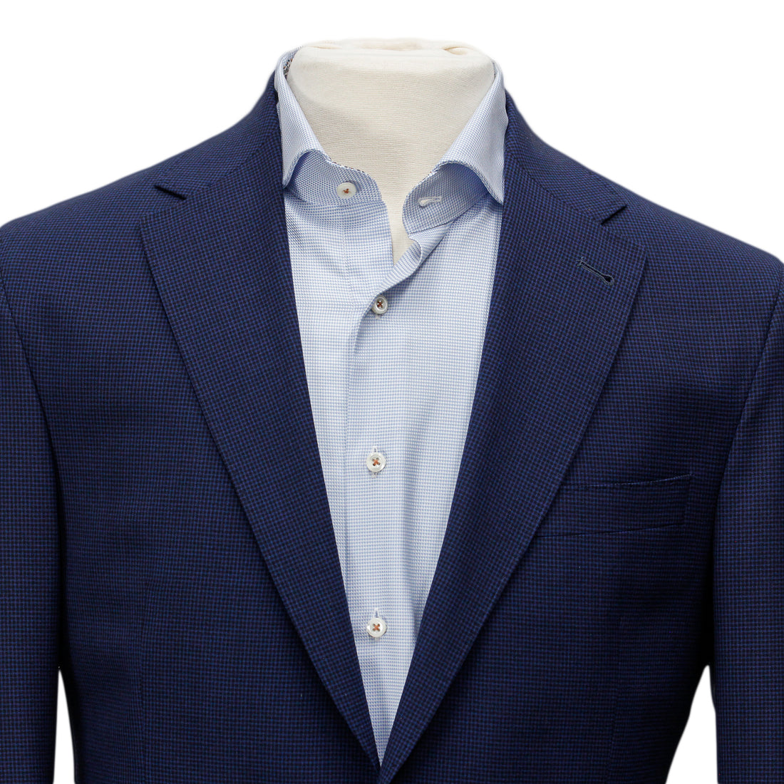 Blue Micro Check Regular Fit Wool Suit - Jack Victor - Boutique Jacques International