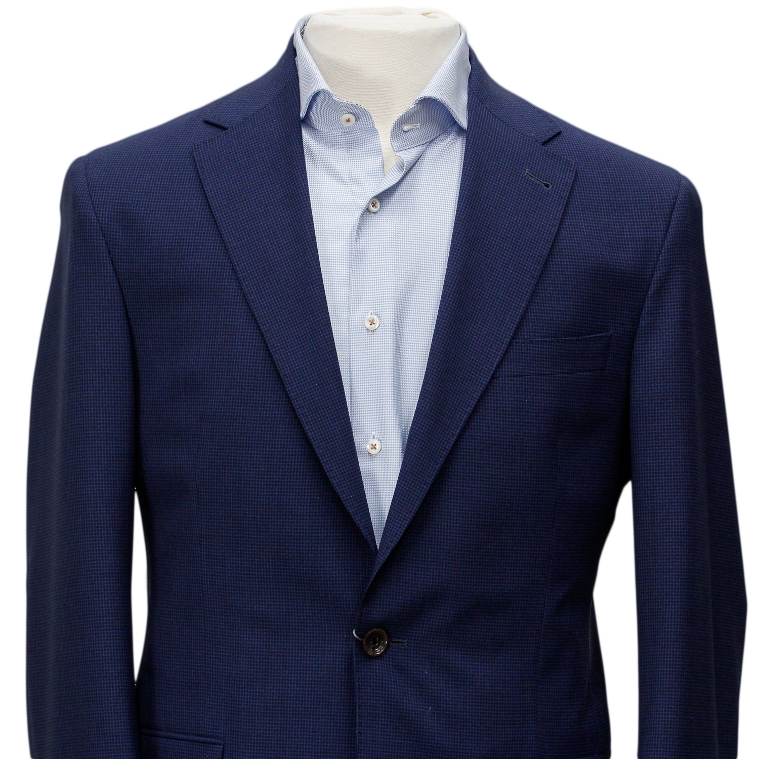 Blue Micro Check Regular Fit Wool Suit - Jack Victor - Boutique Jacques International