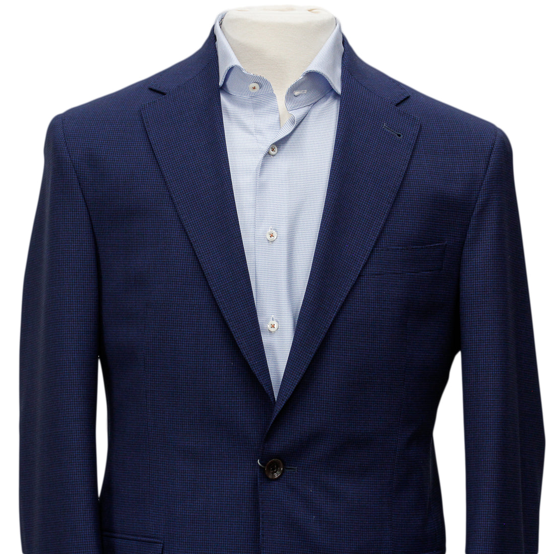 Blue Micro Check Regular Fit Wool Suit - Jack Victor - Boutique Jacques International