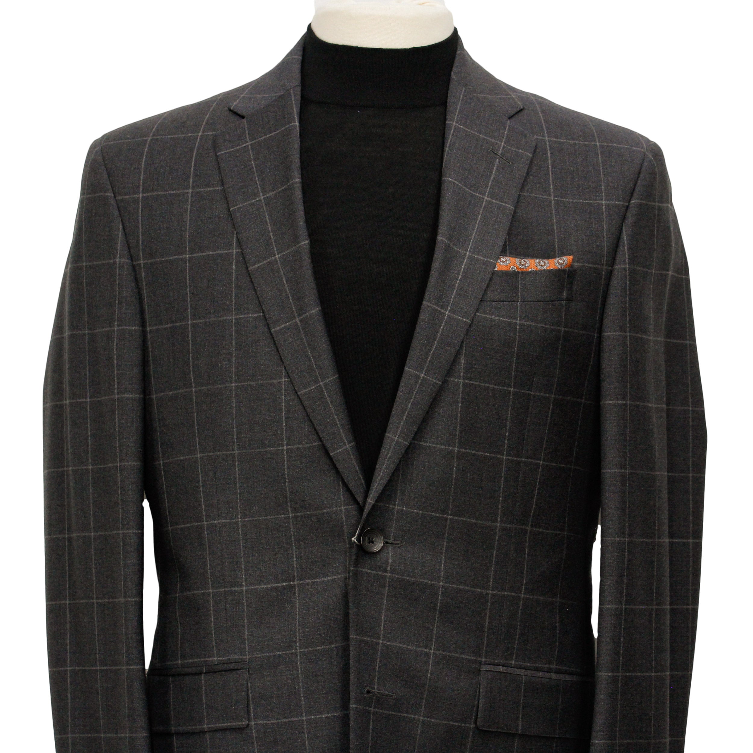 Charcoal Window-pane Check - Fraser Slim Fit Suit Jack Victor - Boutique Jacques International