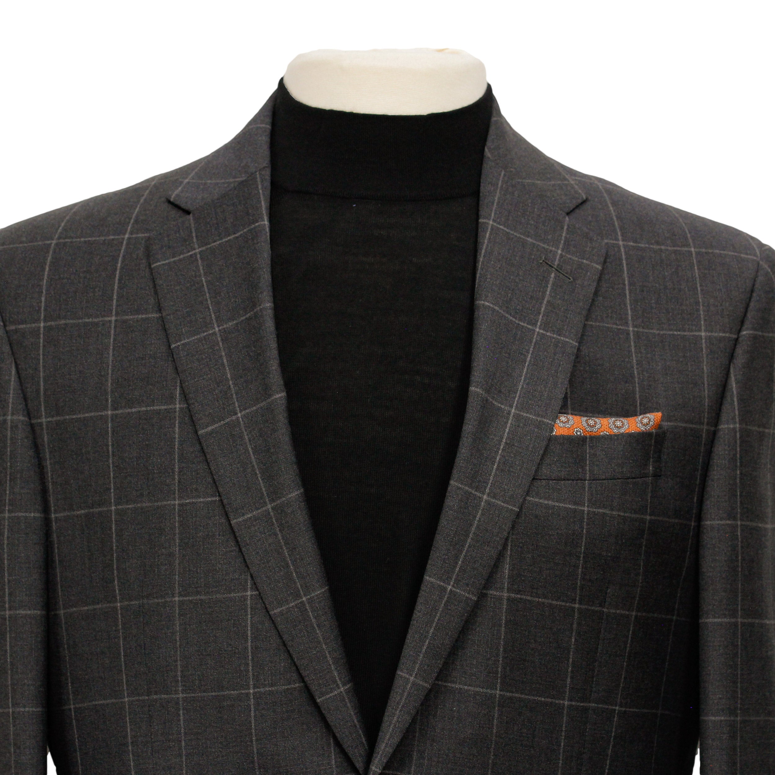 Charcoal Window-pane Check - Fraser Slim Fit Suit Jack Victor - Boutique Jacques International