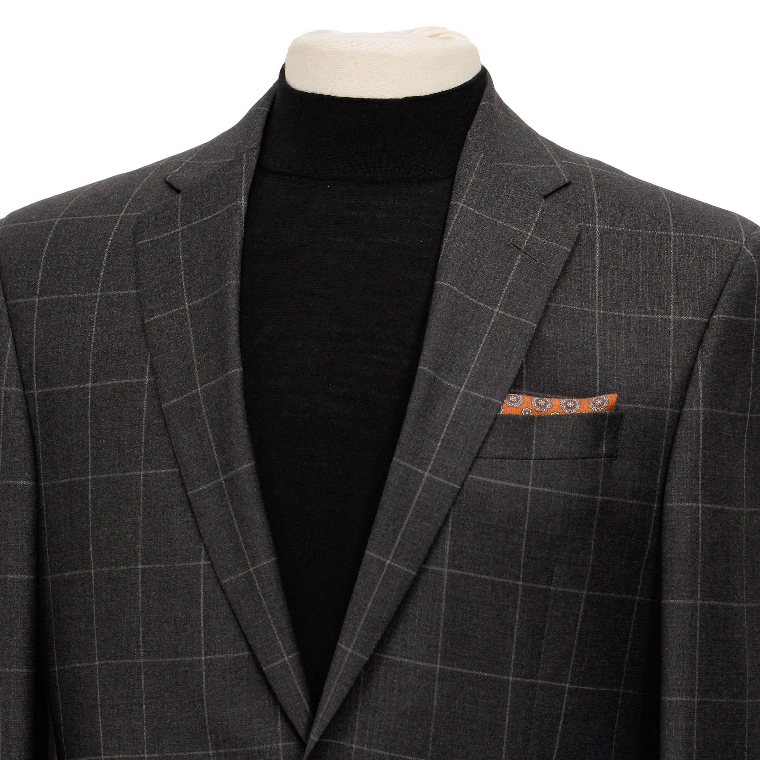 Charcoal Window-pane Check - Fraser Slim Fit Suit Jack Victor - Boutique Jacques International