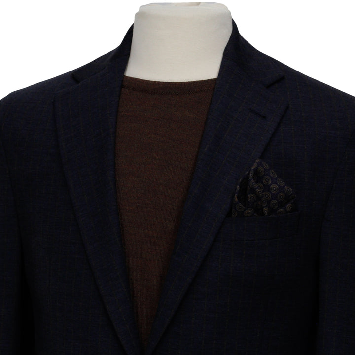Navy Stripe Hartford Contemporary Fit Loro Piana Knit Suit - Jack Victor - Boutique Jacques International