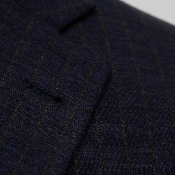 Navy Stripe Hartford Contemporary Fit Loro Piana Knit Suit - Jack Victor - Boutique Jacques International