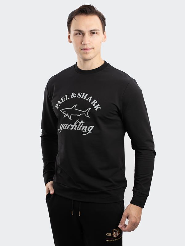 Black Cotton Crewneck Sweatshirt - Paul & Shark - Boutique Jacques International