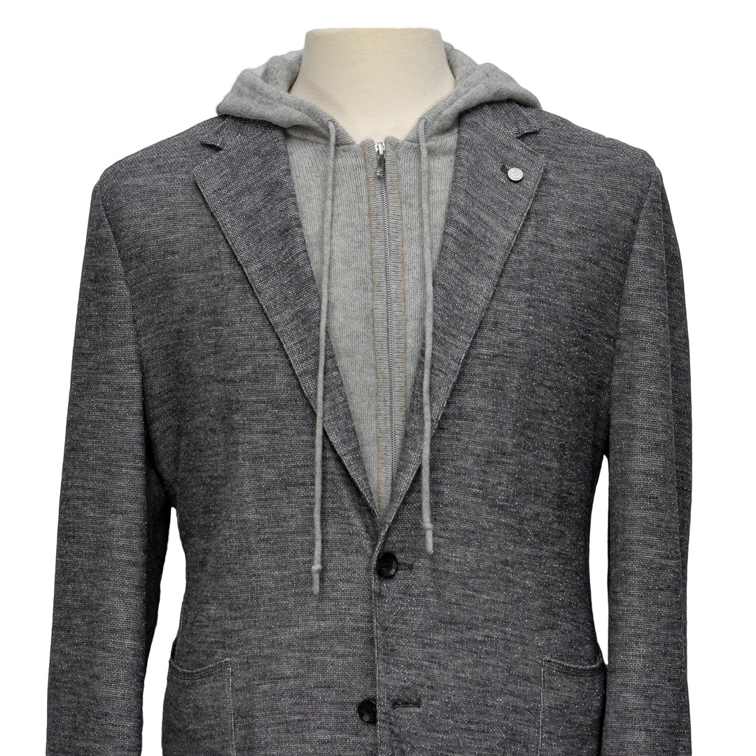 Gray Cotton Unconstructed Brent Contemporary Fit Cardigan Jacket - Jack Victor - Boutique Jacques International