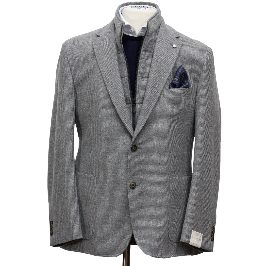 Light Grey Hybrid Sport Jacket Contemporary Fit - Jack Victor - Boutique Jacques International