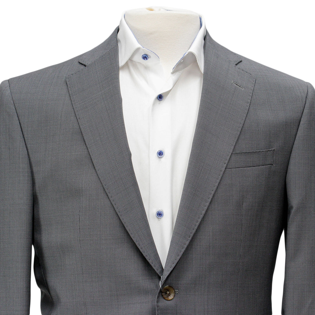 Gray Neat Birdseye Pattern Orleans Slim Fit Suit - Jack Victor - Boutique Jacques International