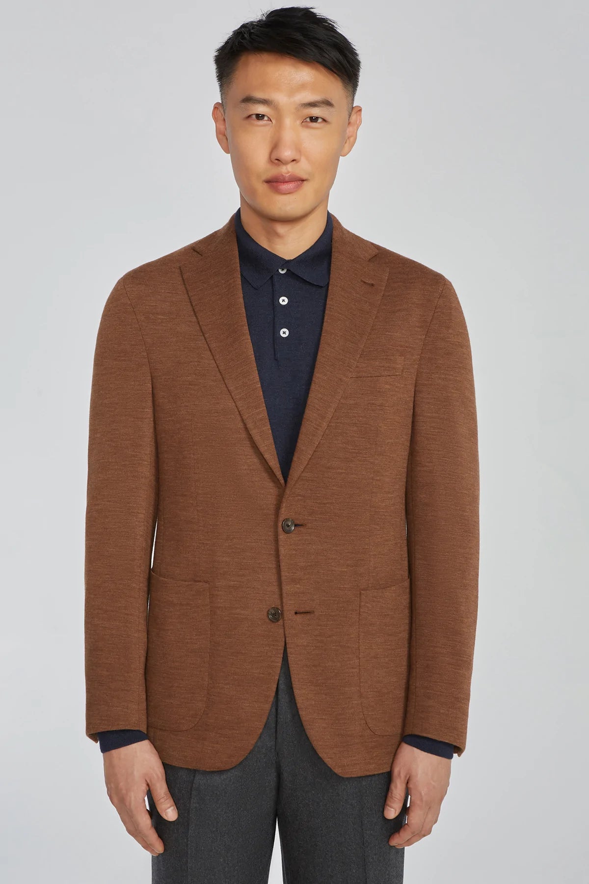 Brown Hartford Contemporary Fit Loro Piana Knit Wool Blazer - Jack Victor - Boutique Jacques International