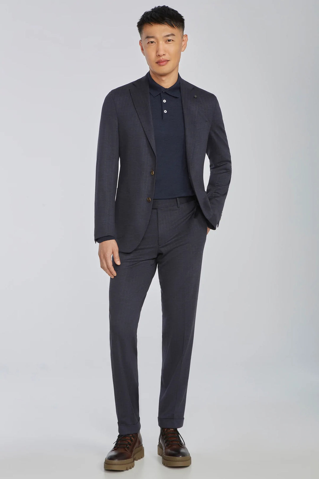 Navy Stripe Hartford Contemporary Fit Loro Piana Knit Suit - Jack Victor - Boutique Jacques International
