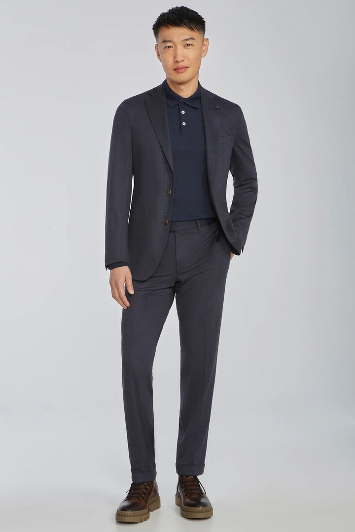 Navy Stripe Hartford Contemporary Fit Loro Piana Knit Suit - Jack Victor - Boutique Jacques International