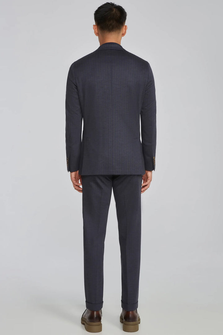 Navy Stripe Hartford Contemporary Fit Loro Piana Knit Suit - Jack Victor - Boutique Jacques International