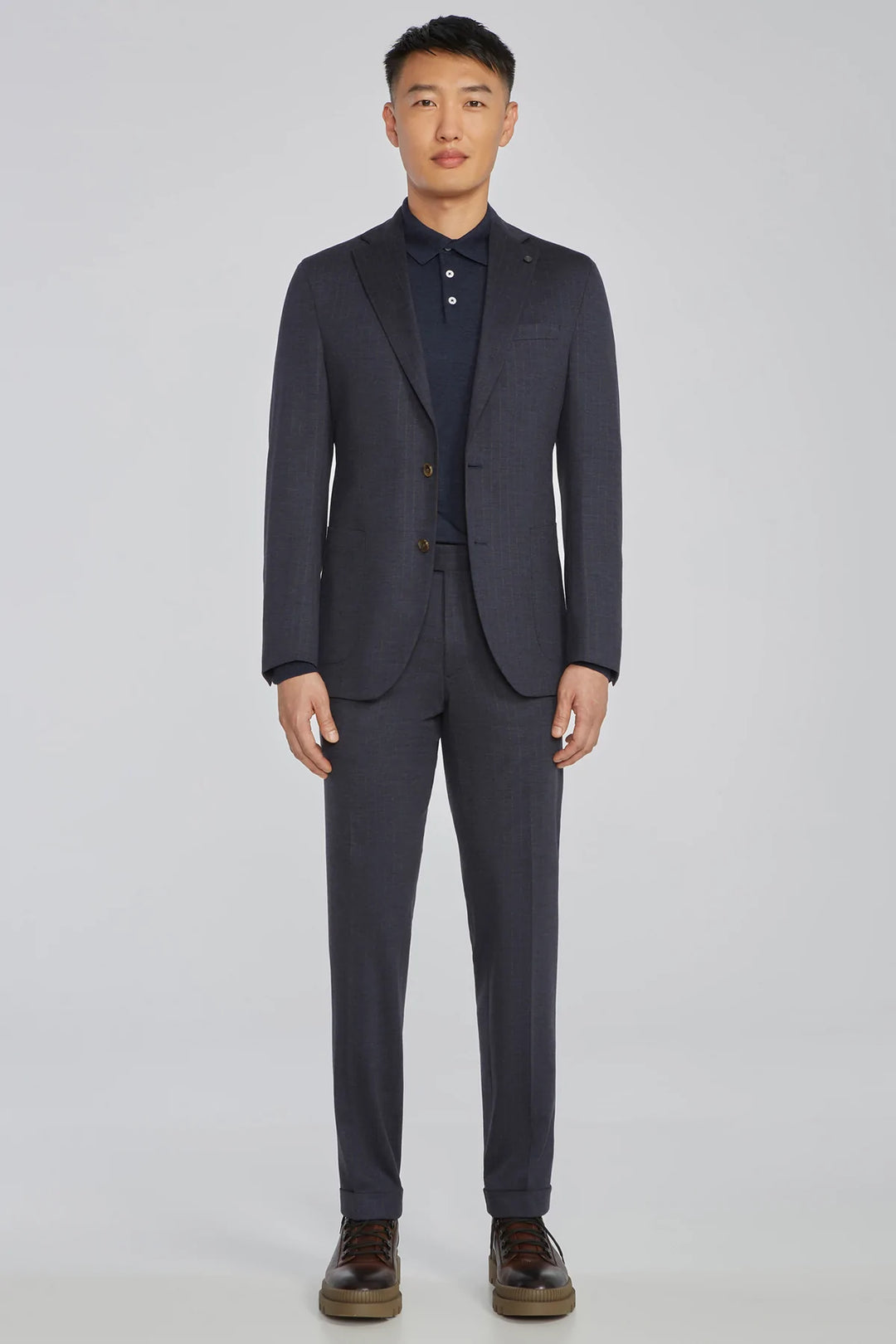 Navy Stripe Hartford Contemporary Fit Loro Piana Knit Suit - Jack Victor - Boutique Jacques International