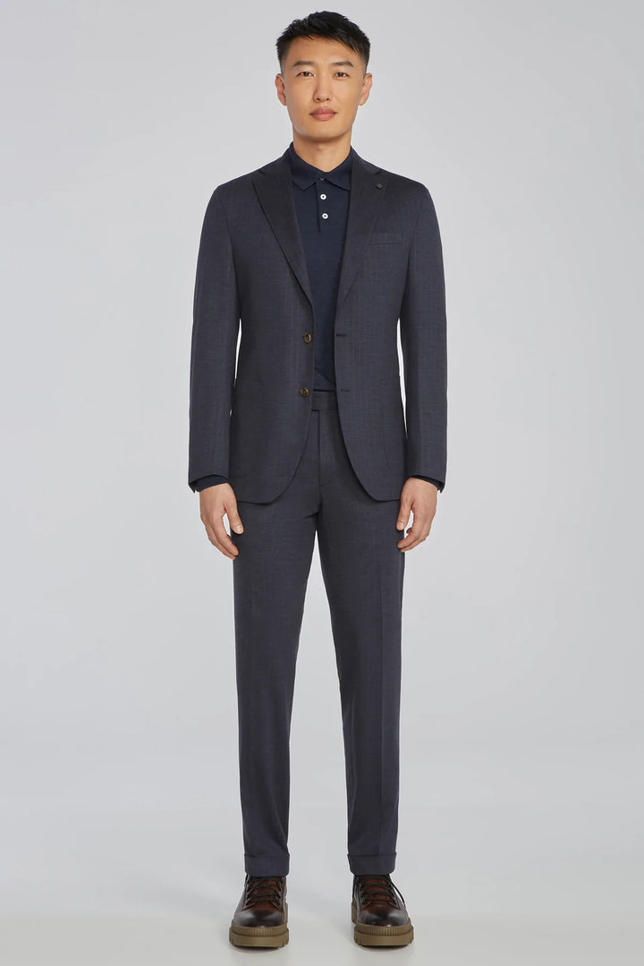 Navy Stripe Hartford Contemporary Fit Loro Piana Knit Suit - Jack Victor - Boutique Jacques International