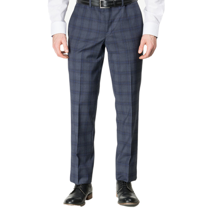 Blue Tonal Check Urban Slim Sartorial Fit Wool Suit - Boutique Jacques International