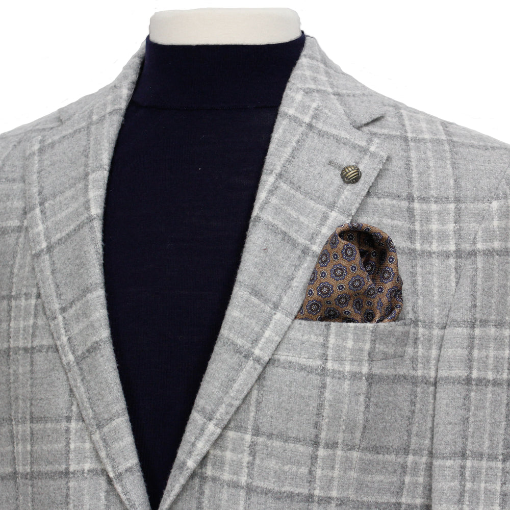 Light Gray Tonal Check McAllen Contemporary Fit DRAGO Wool Sport Jacket - Jack Victor - Boutique Jacques International