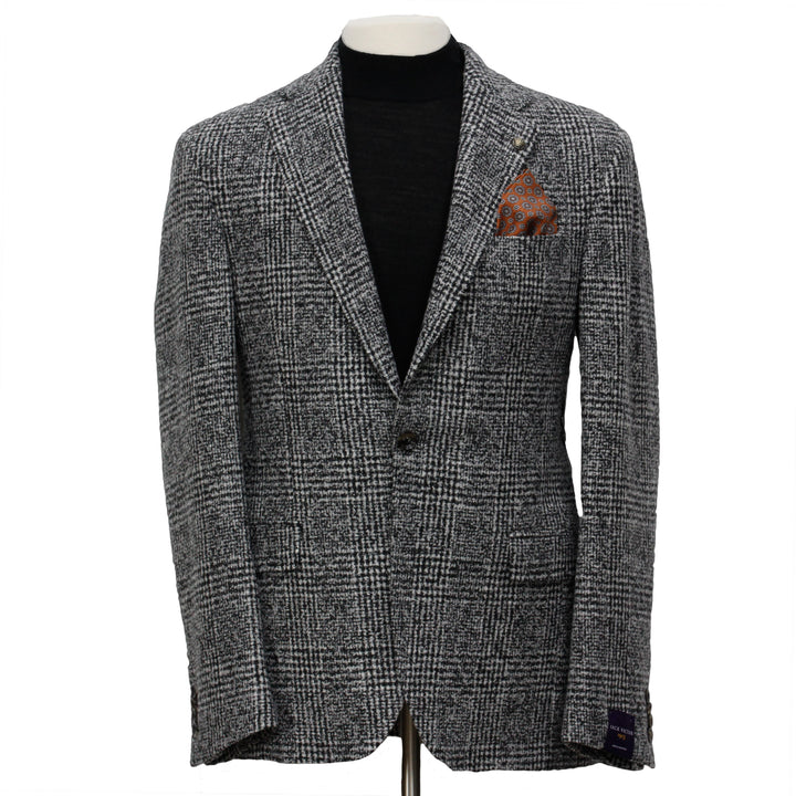 Gray Check Contemporary Fit Wool Silk Sport Jacket - Jack Victor - Boutique Jacques International