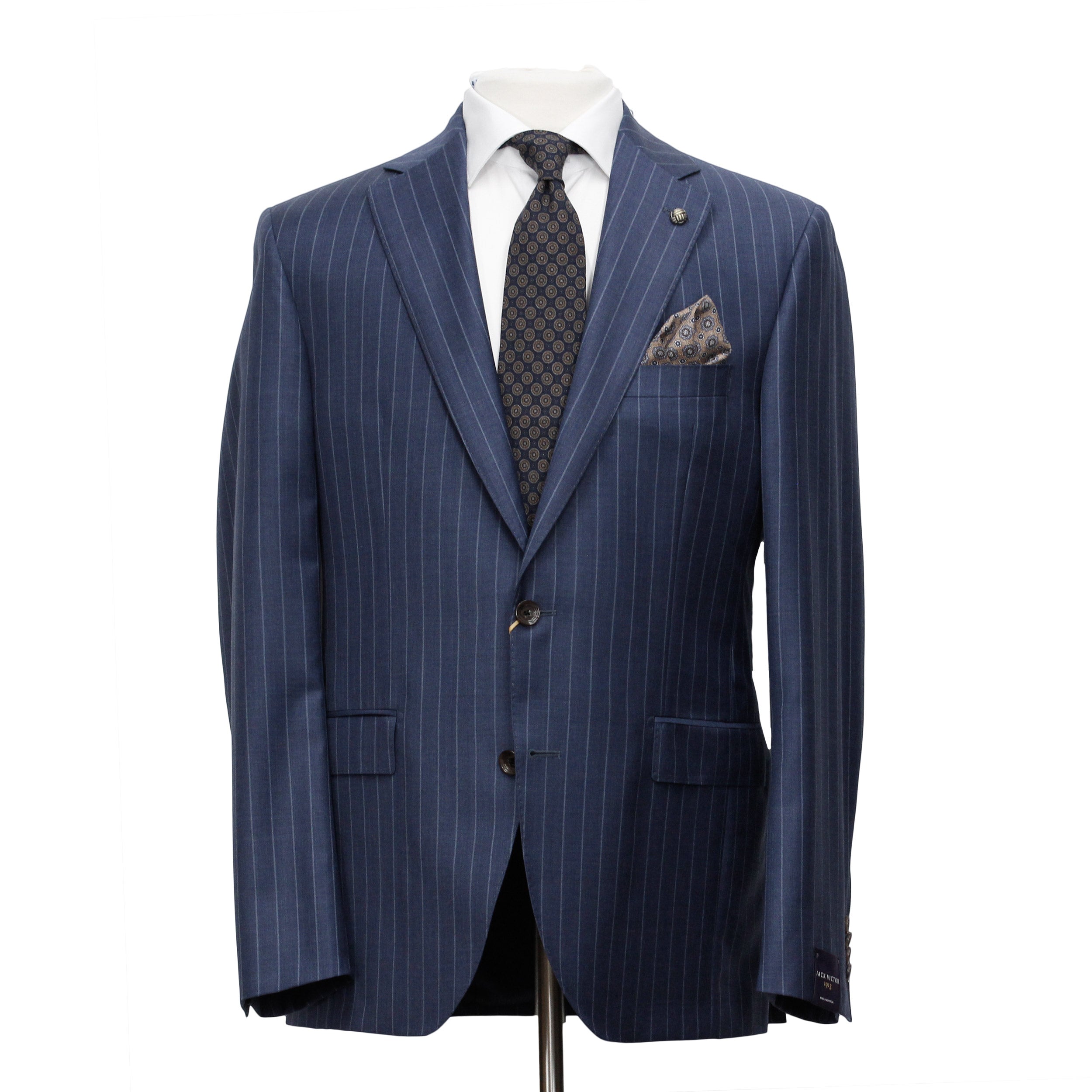 Mid-Blue Pinstripe Essence Modern Fit Suit - Jack Victor - Boutique Jacques International