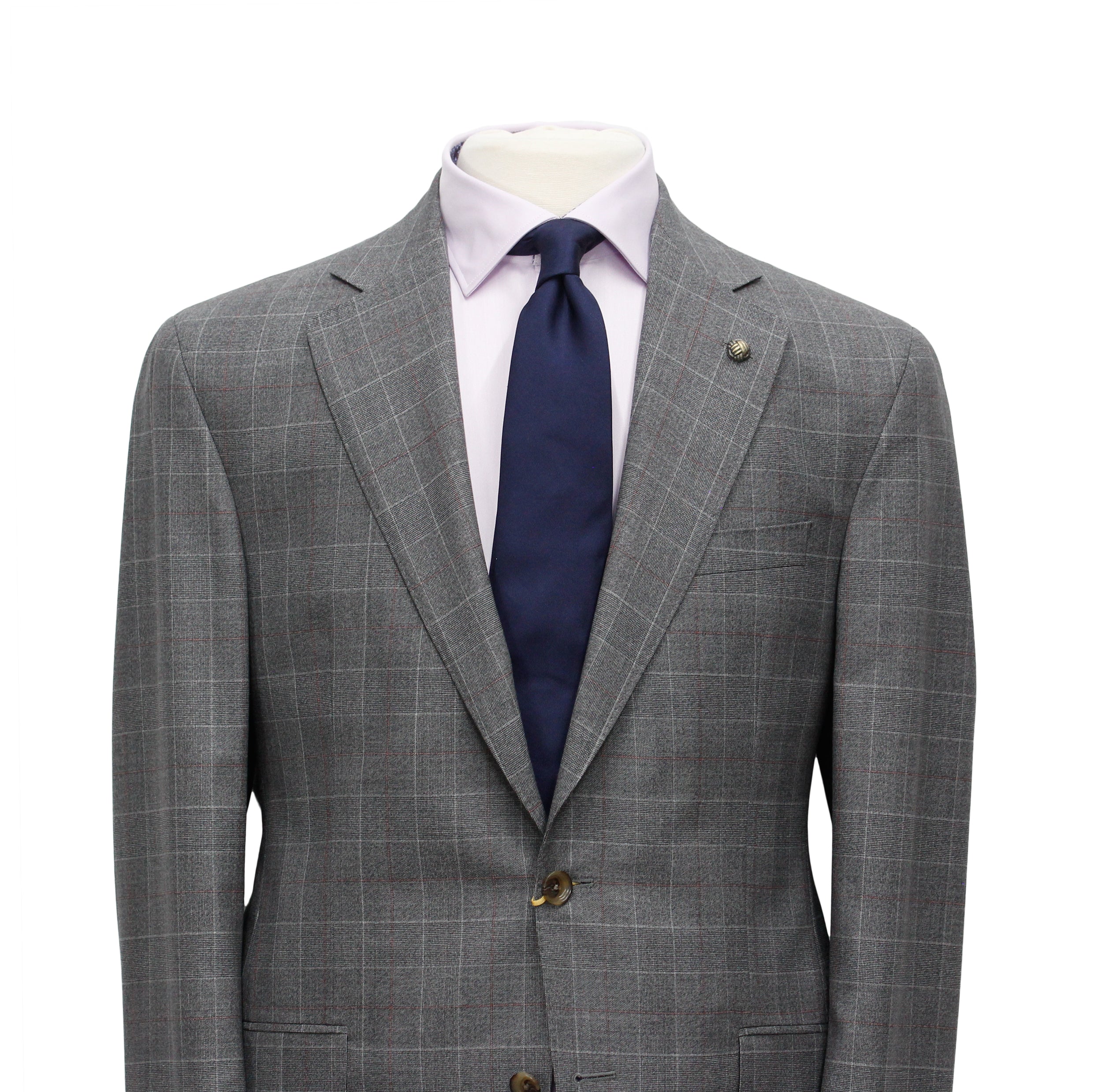 Gray Fine Prince of Wales Check Mason Contemporary Fit Suit - Jack Victor - Boutique Jacques International