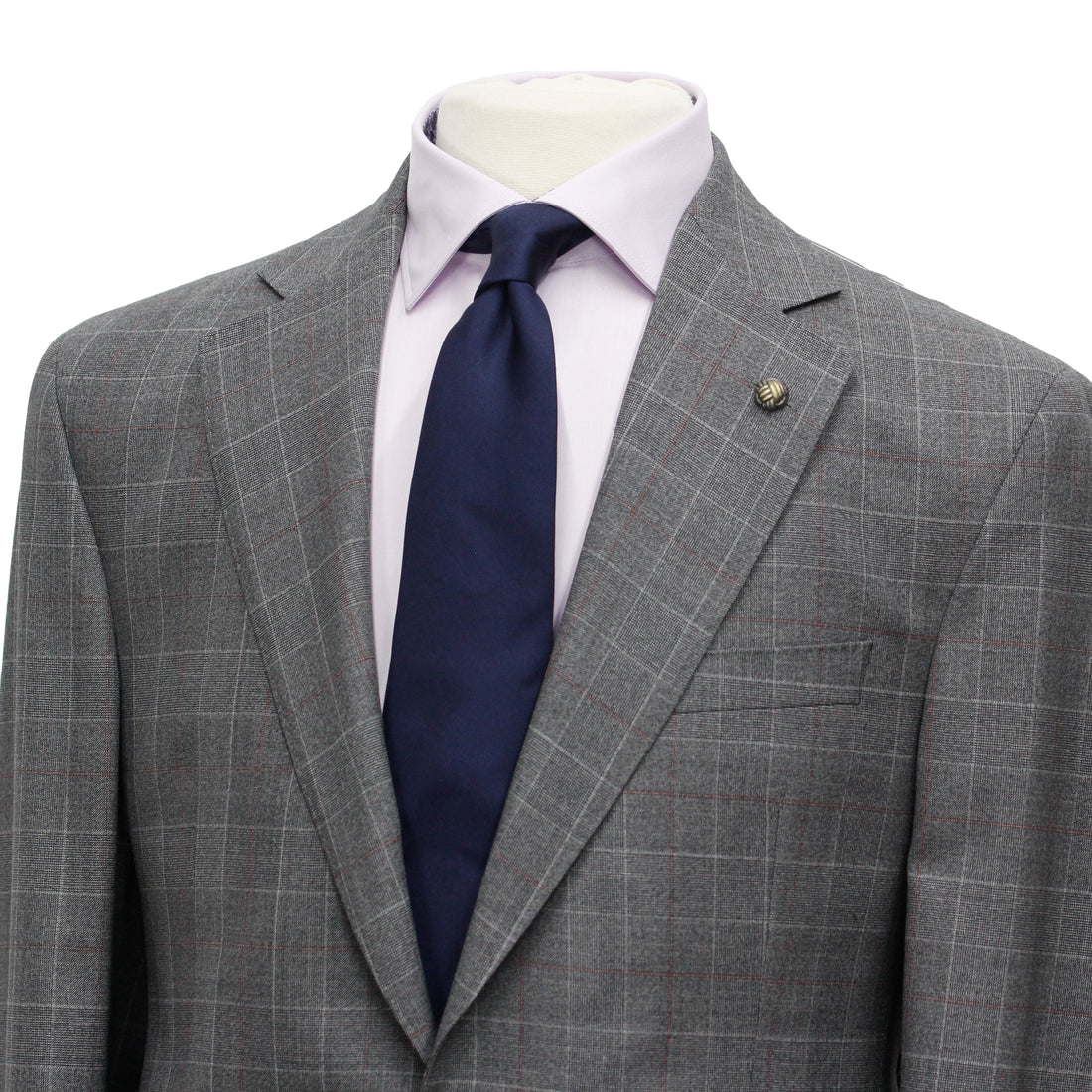 Gray Fine Prince of Wales Check Mason Contemporary Fit Suit - Jack Victor - Boutique Jacques International