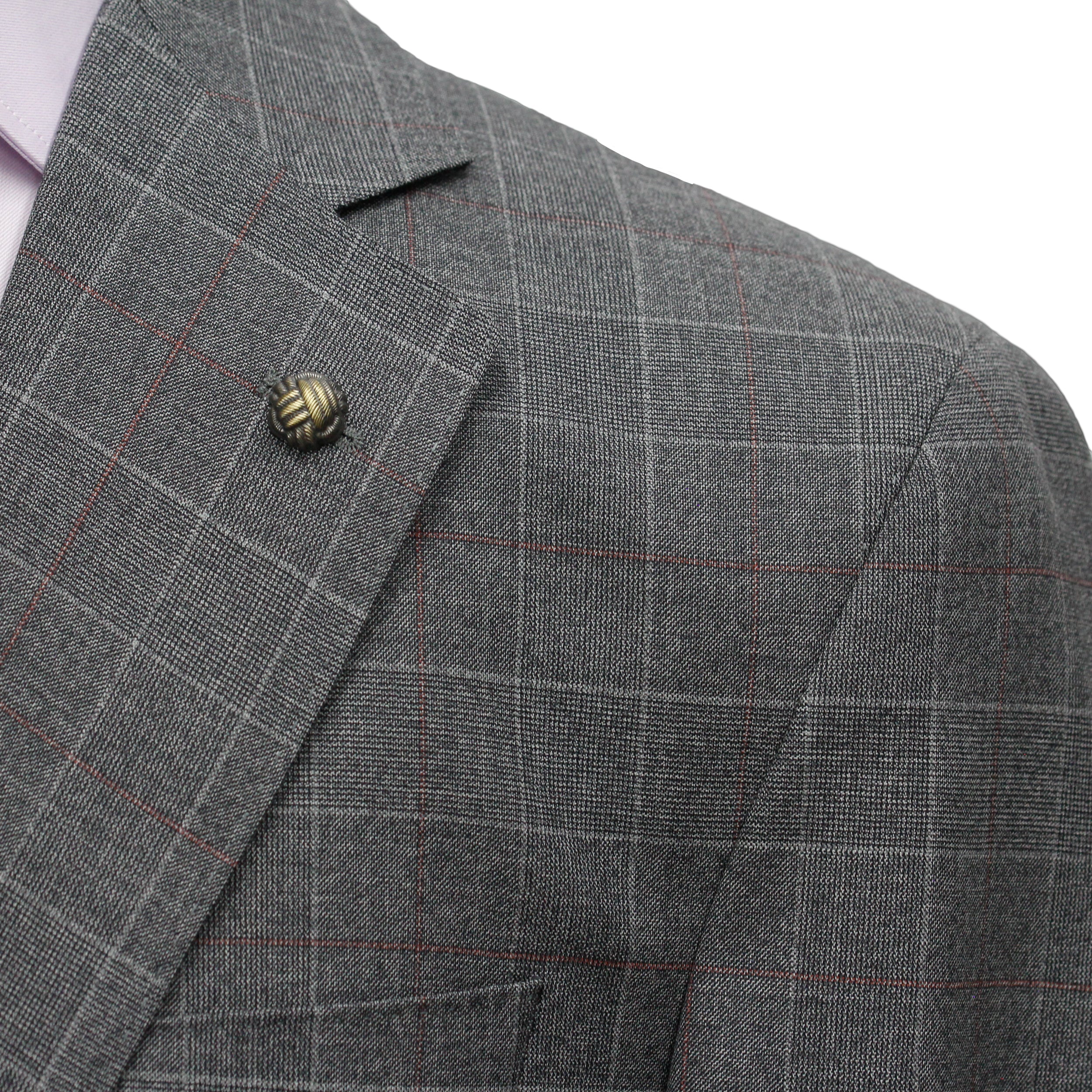 Gray Fine Prince of Wales Check Mason Contemporary Fit Suit - Jack Victor - Boutique Jacques International