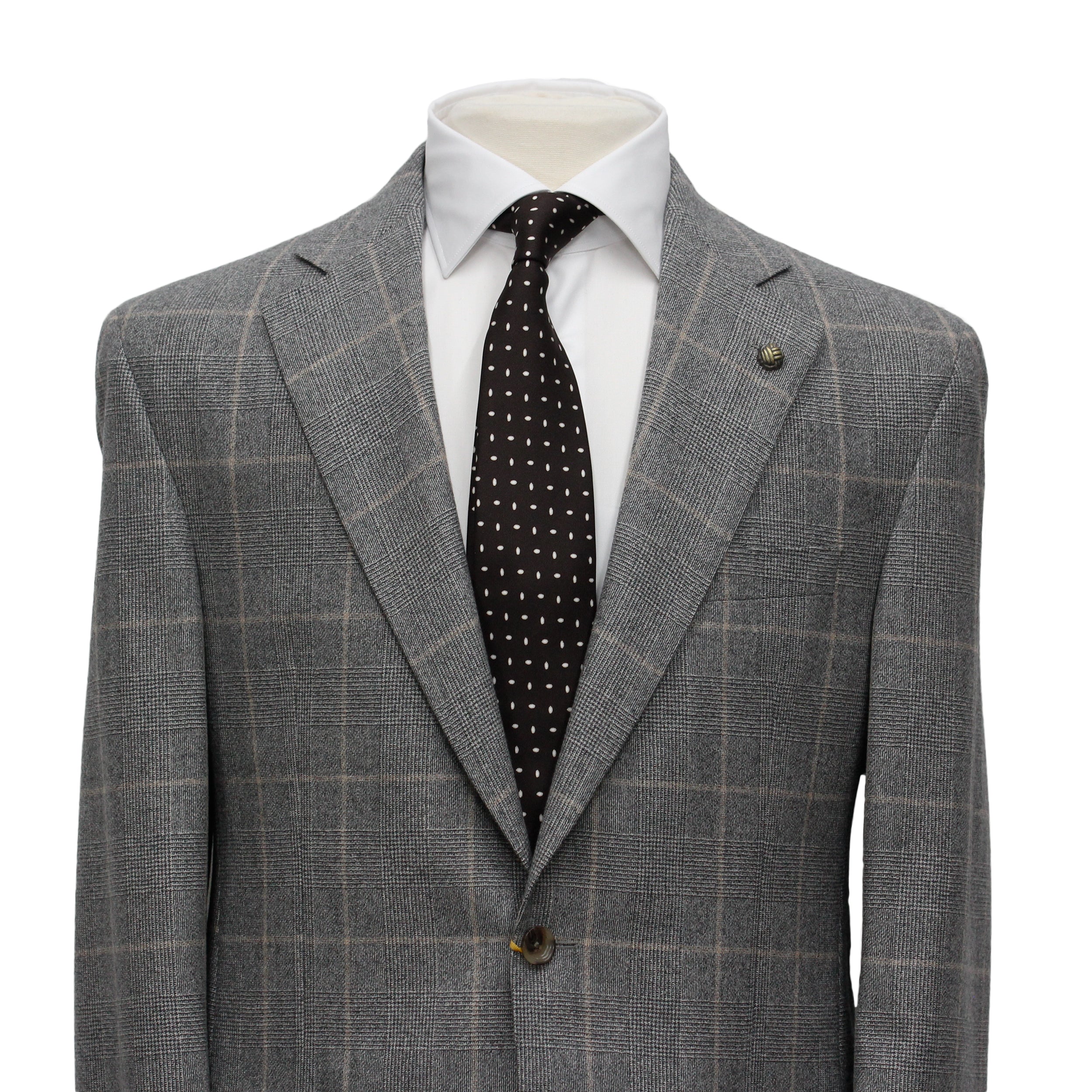 Gray Prince of Wales Check Mason Contemporary Fit DRAGO Wool Suit - Jack Victor - Boutique Jacques International