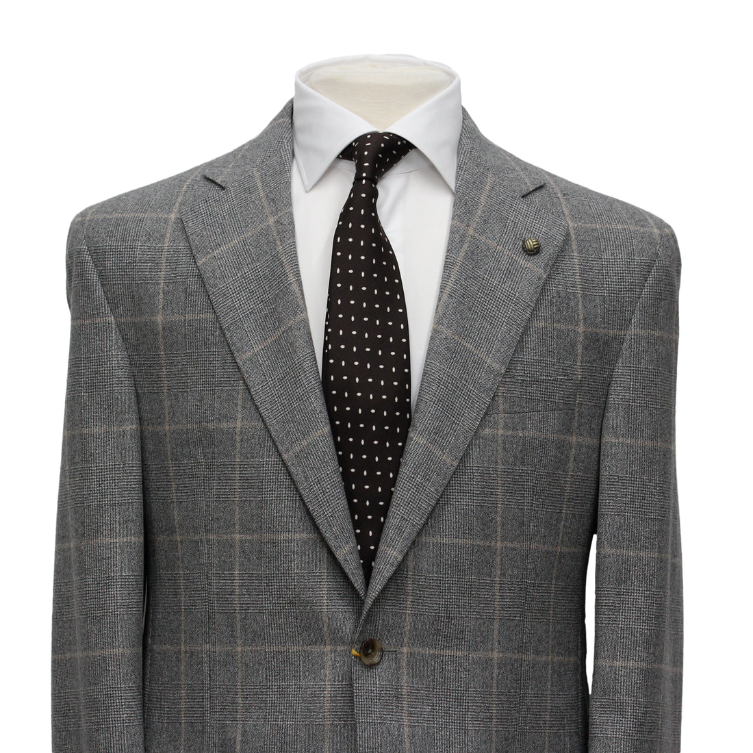 Gray Prince of Wales Check Mason Contemporary Fit DRAGO Wool Suit - Jack Victor - Boutique Jacques International