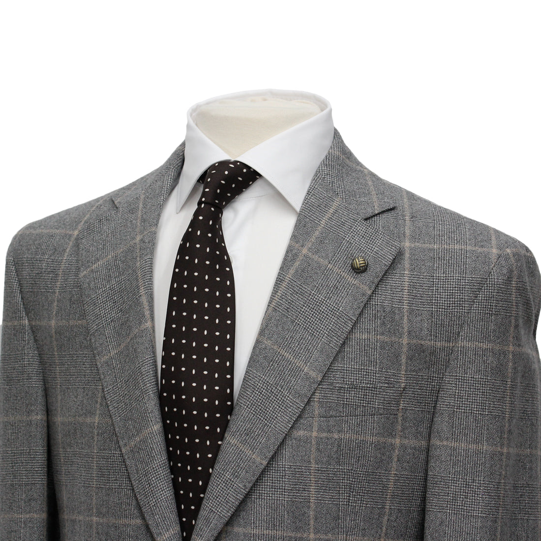 Gray Prince of Wales Check Mason Contemporary Fit DRAGO Wool Suit - Jack Victor - Boutique Jacques International