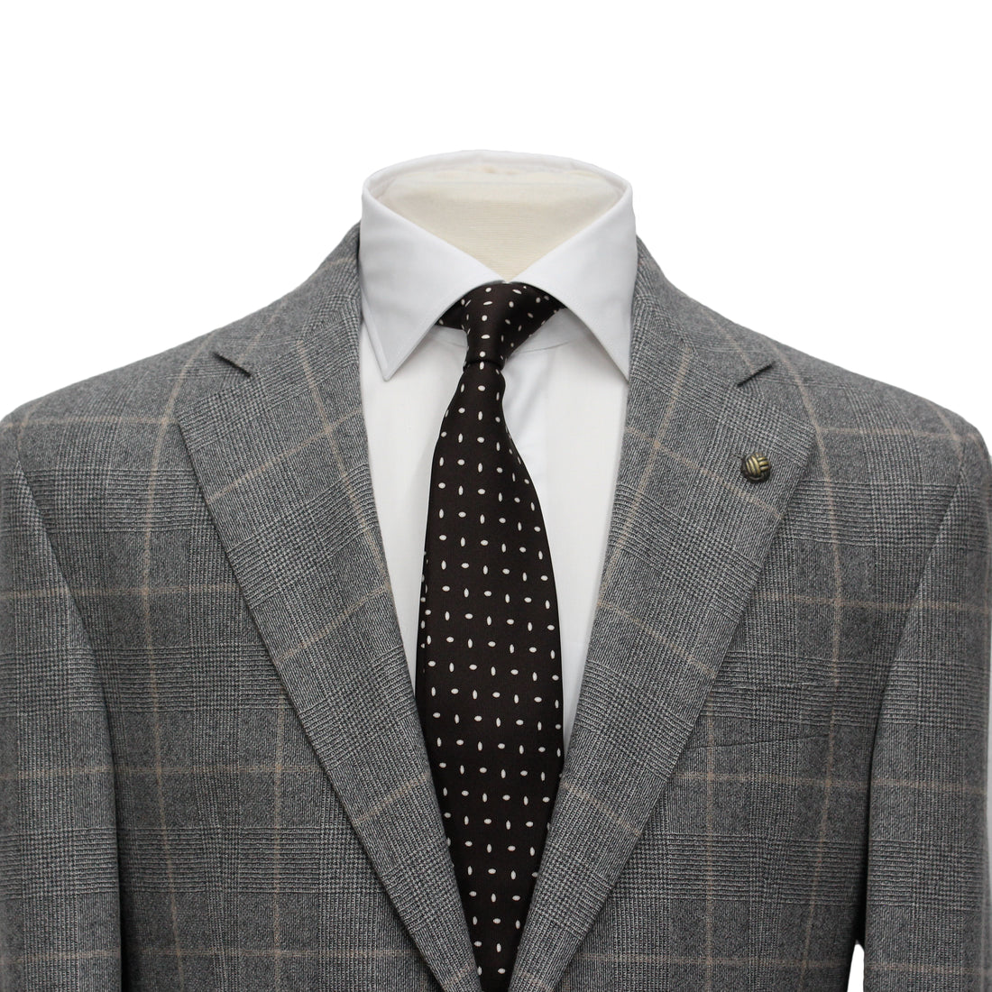 Gray Prince of Wales Check Mason Contemporary Fit DRAGO Wool Suit - Jack Victor - Boutique Jacques International