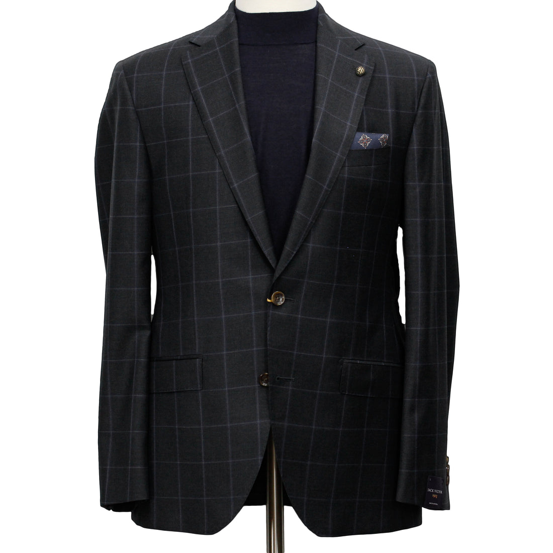 Charcoal Windowpane Check Essence Modern Fit - Jack Victor 1913 - Boutique Jacques International