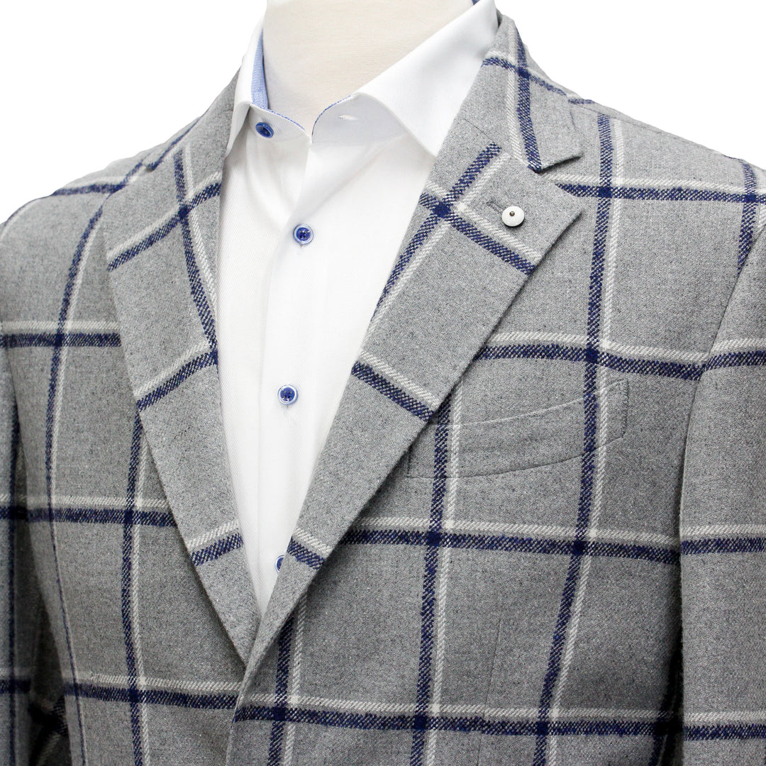 Gray Check Unconstructed Sport Coat - L.B.M 1911 - Boutique Jacques International