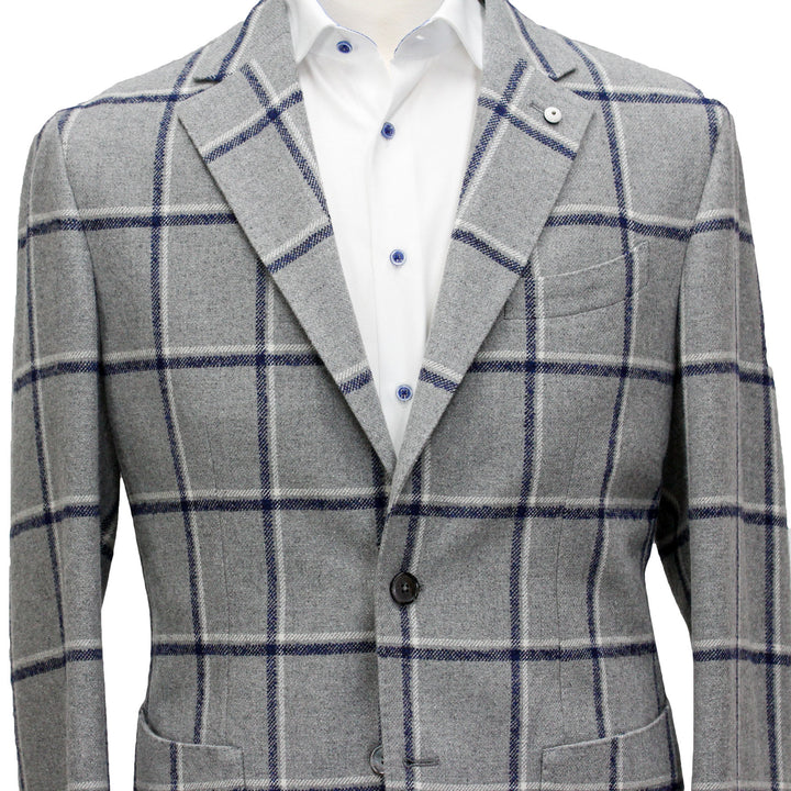 Gray Check Unconstructed Sport Coat - L.B.M 1911 - Boutique Jacques International